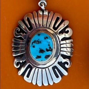 Tommy Singer Native Navajo Sleeping Beauty Turquoise & Sterling Thomas Singer